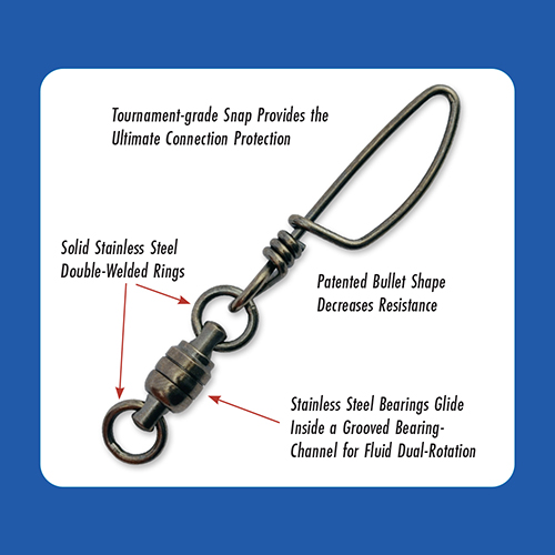 Quick Rig Double Welded Rings Ball Bearing Corkscrew Swivels -  TunaFishTackle